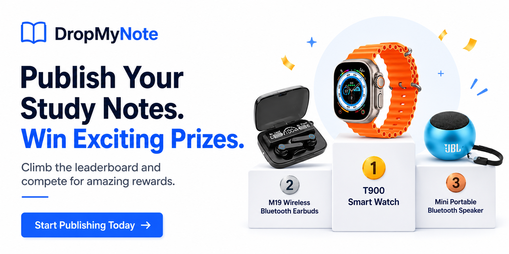 DropMyNote Giveaway — Publish Your Study Notes, Win Exciting Prizes